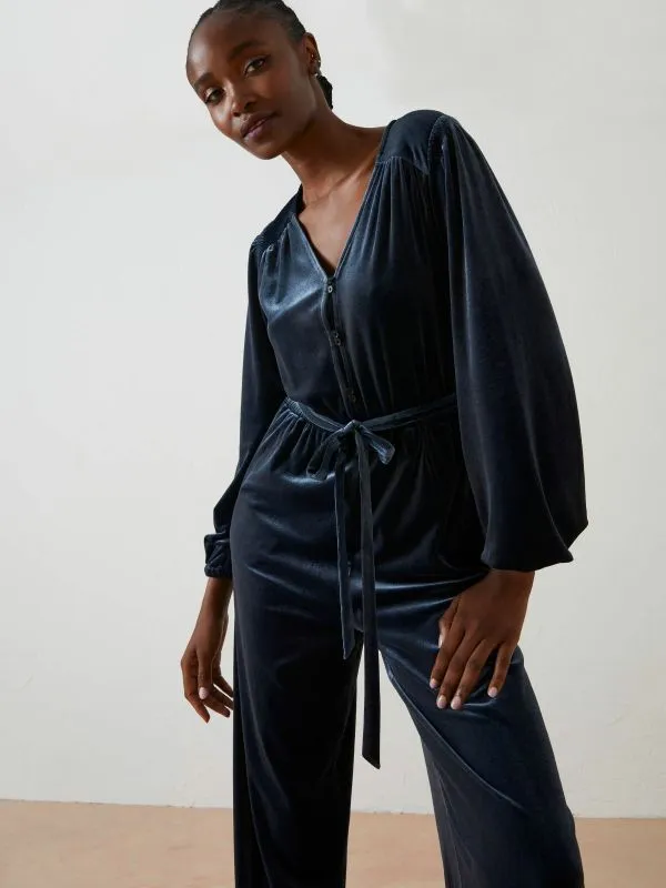 Fat Face Jumpsuits and Playsuits Women Blue Juniper Velvet Jumpsuit