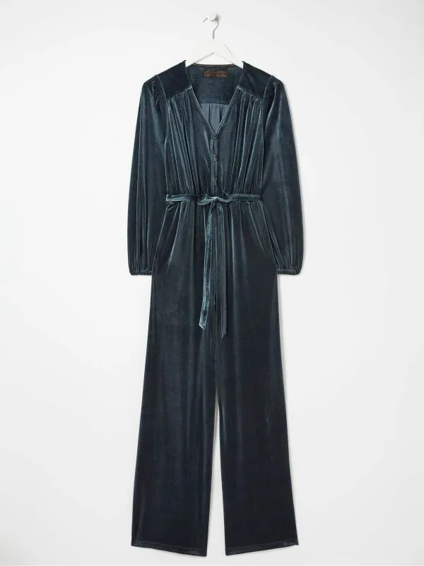 Fat Face Jumpsuits and Playsuits Women Blue Juniper Velvet Jumpsuit