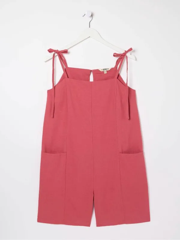 Fat Face Jumpsuits and Playsuits Women Hallie Pink Linen Blend Playsuit