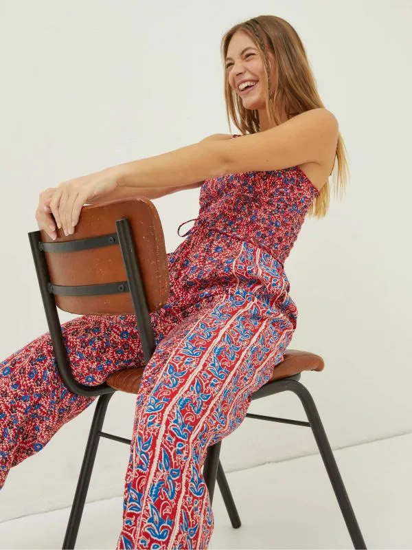 Fat Face Jumpsuits and Playsuits Women Red Natalie Meadow Jumpsuit