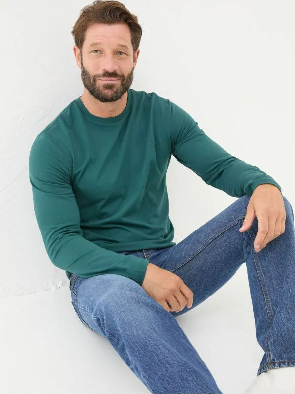 Fat Face Loungewear Men Burgundy Red Long Sleeve 100 Cotton TShirts 3 Pack