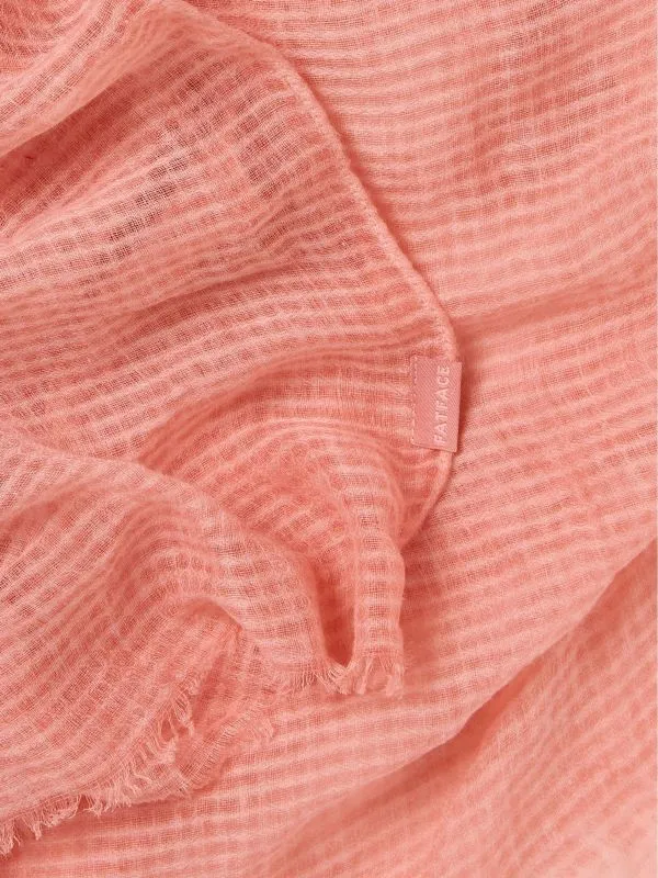 Fat Face Scarves Women Coral Pink Semi Plain Lightweight Scarf