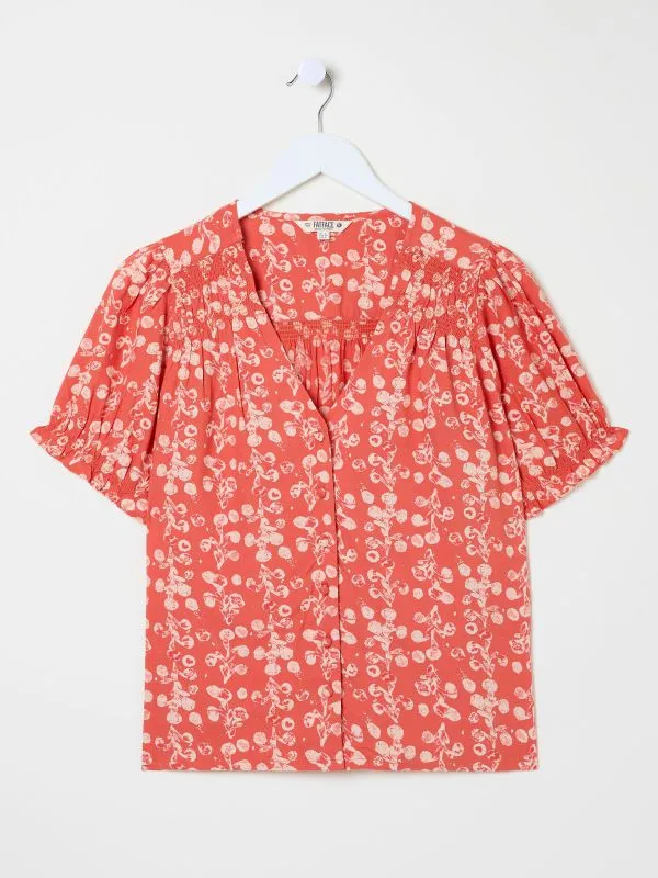 Fat Face Shirts and Blouses Women Burnt Orange Jade Blouse