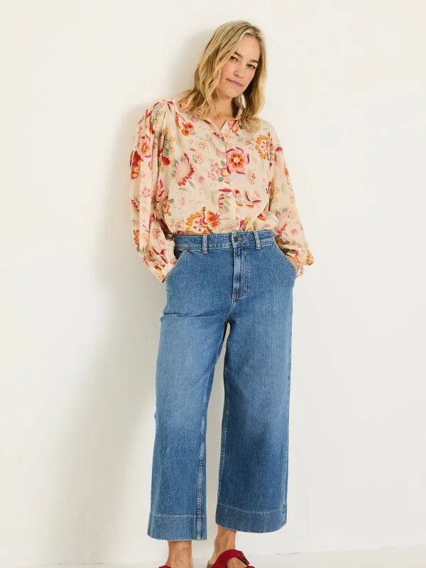 Fat Face Shirts and Blouses Women Cream 100 Cotton Ebby Blouse