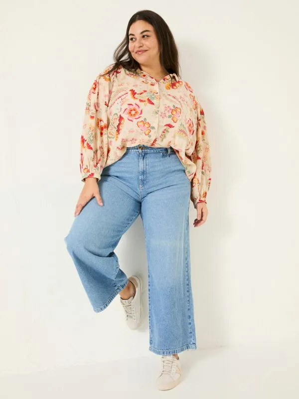 Fat Face Shirts and Blouses Women Cream 100 Cotton Ebby Blouse