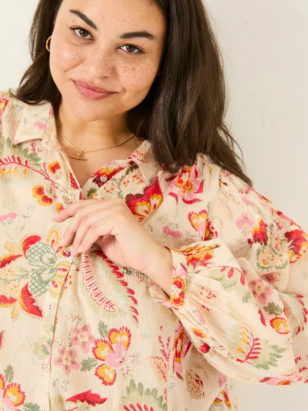Fat Face Shirts and Blouses Women Cream 100 Cotton Ebby Blouse