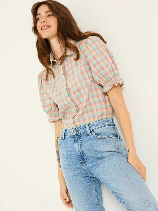 Fat Face Shirts and Blouses Women Multi Kat 100 Cotton Embroidered Shirt