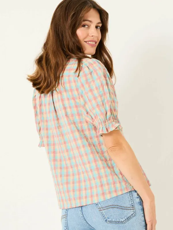 Fat Face Shirts and Blouses Women Multi Kat 100 Cotton Embroidered Shirt