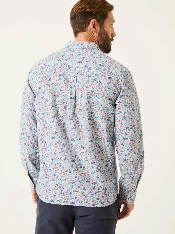 Fat Face Shirts Men Mead Blue Long Sleeve Ditsy Print Shirt