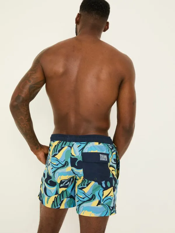 Fat Face Shorts Men Trevose Blue Abstract Print Swim Shorts
