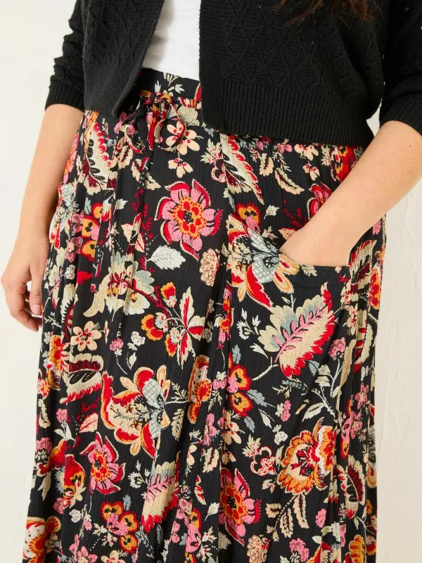 Fat Face Skirts Women Black Suki Midi Skirt