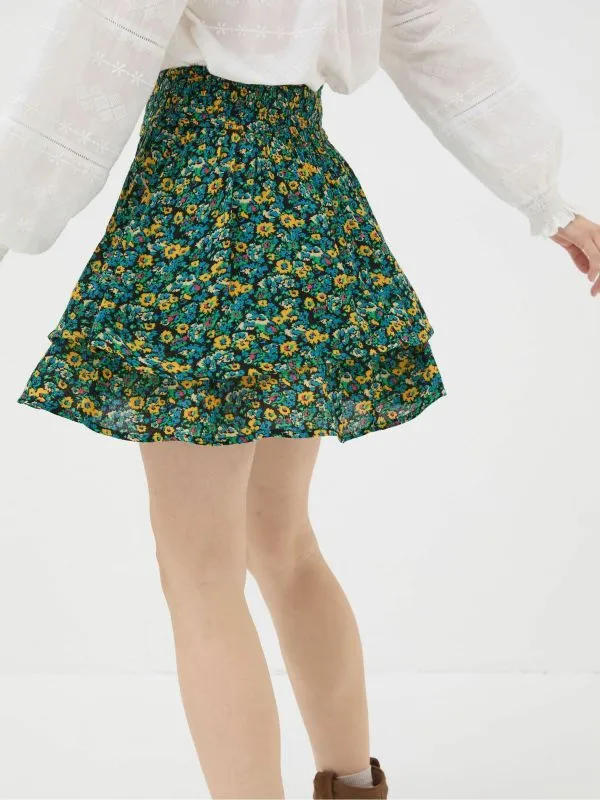 Fat Face Skirts Women Green Spring Floral Skirt
