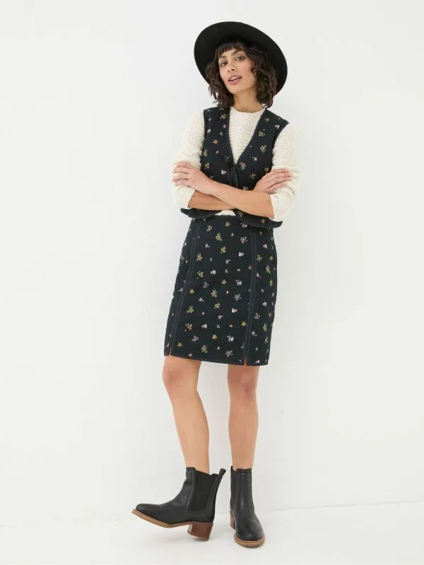 Fat Face Skirts Women Shelby Black Ditsy Paisley Skirt