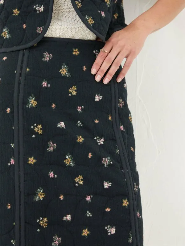 Fat Face Skirts Women Shelby Black Ditsy Paisley Skirt
