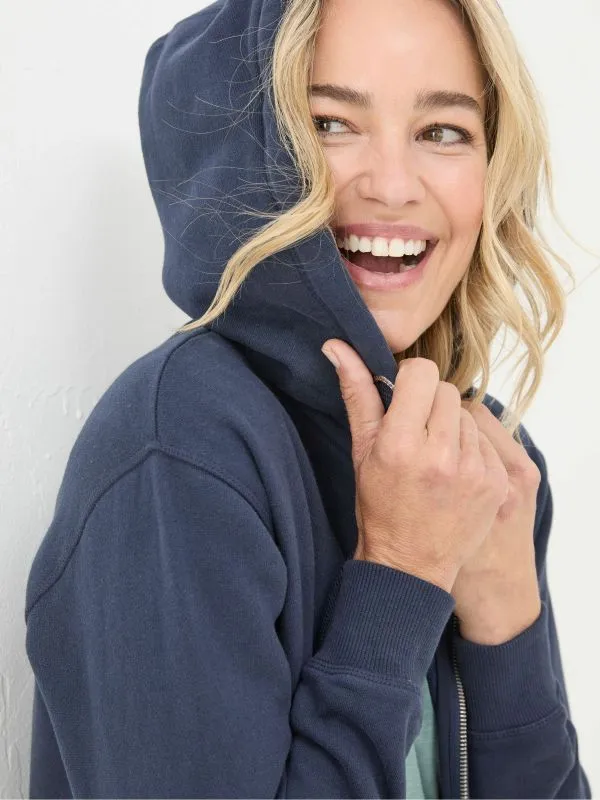 Fat Face Sweatshirts and Hoodies Women Amy Blue Navy Zip Through Hoodie