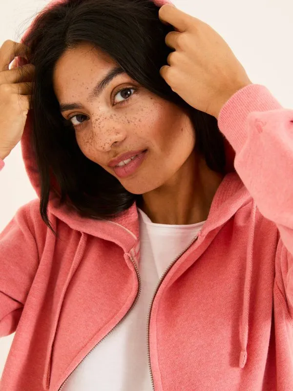 Fat Face Sweatshirts and Hoodies Women Amy Blush Pink Zip Through Hoodie