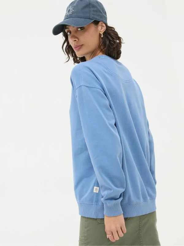 Fat Face Sweatshirts and Hoodies Women Georgia Blue Cobalt Crew Sweatshirt