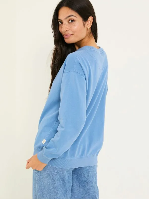 Fat Face Sweatshirts and Hoodies Women Georgia Blue Cobalt Crew Sweatshirt
