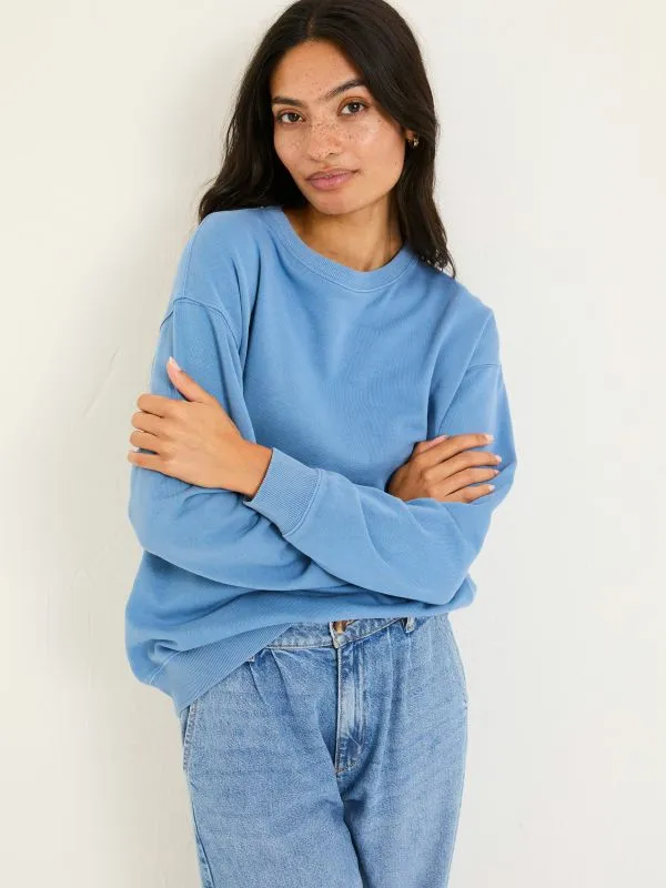 Fat Face Sweatshirts and Hoodies Women Georgia Blue Cobalt Crew Sweatshirt