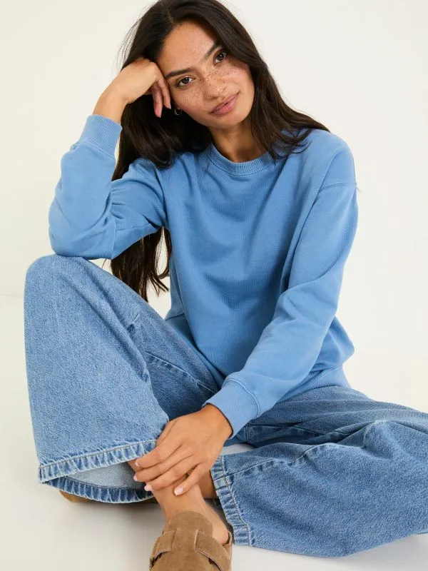 Fat Face Sweatshirts and Hoodies Women Georgia Blue Cobalt Crew Sweatshirt