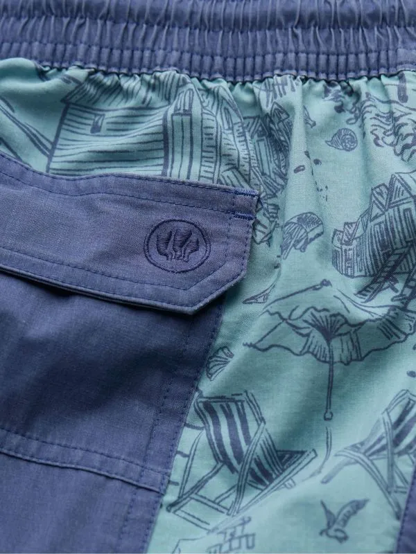 Fat Face Swimwear Men Camber Pale Blue Beach Swim Shorts