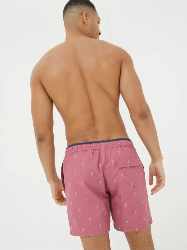 Fat Face Swimwear Men Pink Trevose Colour Block Swim Shorts