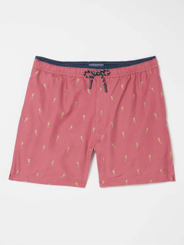 Fat Face Swimwear Men Pink Trevose Colour Block Swim Shorts