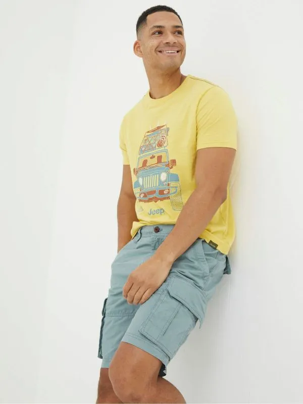 Fat Face Tall Collection Men Bude Light Blue Lightweight Cargo Shorts