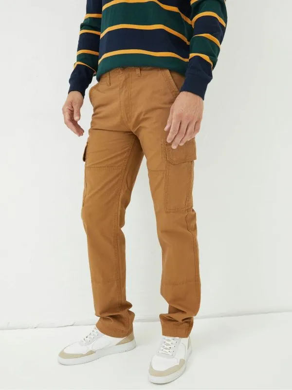 Fat Face Tall Collection Men Corby Brown Ripstop Cargo Trousers