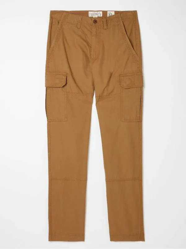 Fat Face Tall Collection Men Corby Brown Ripstop Cargo Trousers