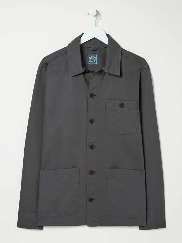 Fat Face Tall Collection Men Grey Cotton Linen Worker Jacket