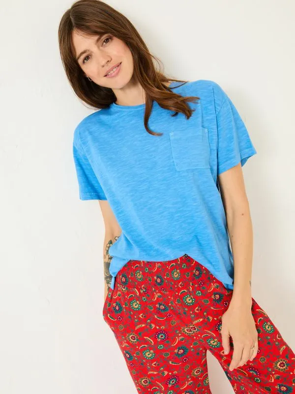 Fat Face Tops and TShirts Women Lily Bright Blue 100 Cotton TShirt