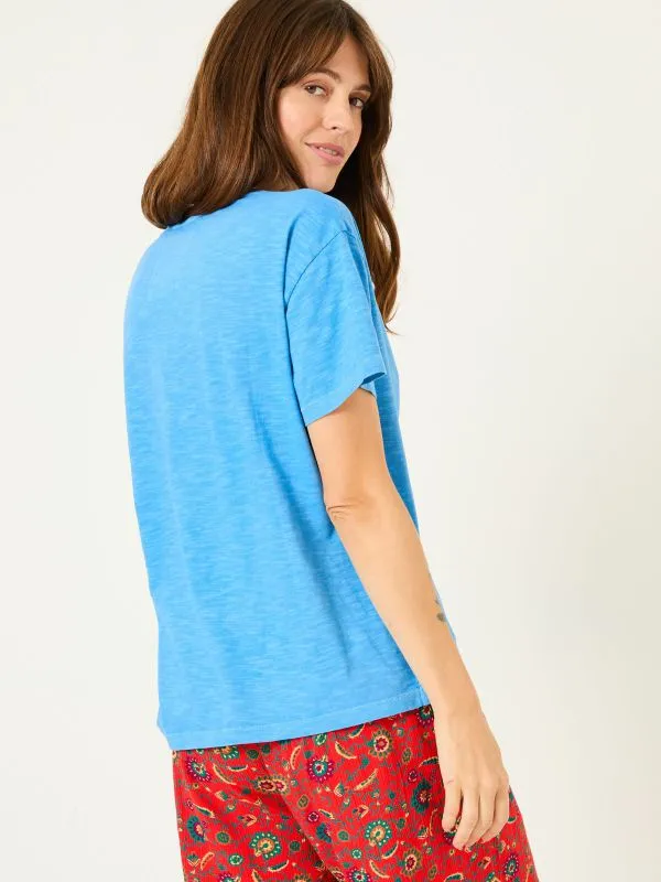 Fat Face Tops and TShirts Women Lily Bright Blue 100 Cotton TShirt
