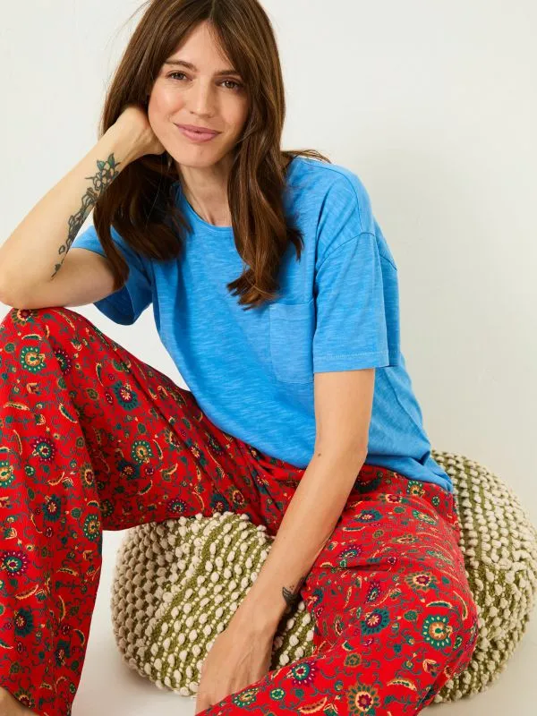 Fat Face Tops and TShirts Women Lily Bright Blue 100 Cotton TShirt