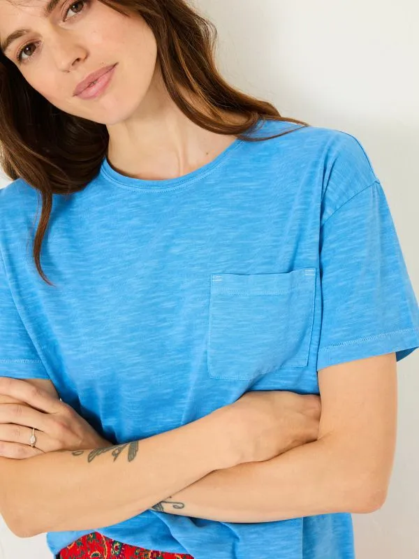 Fat Face Tops and TShirts Women Lily Bright Blue 100 Cotton TShirt
