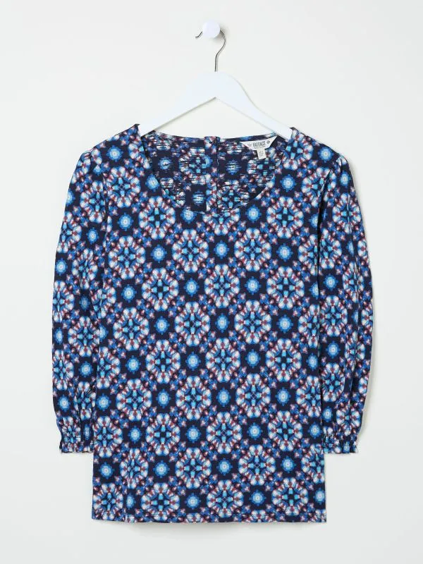 Fat Face Tops and TShirts Women Polly Blue Batik Top