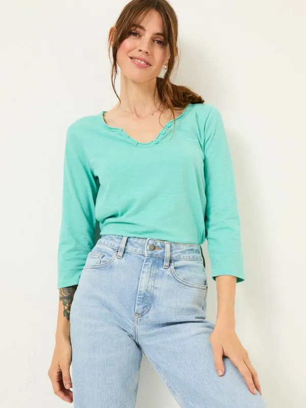 Fat Face Tops and TShirts Women Porter Light Teal Green 100 Organic Cotton TShirt