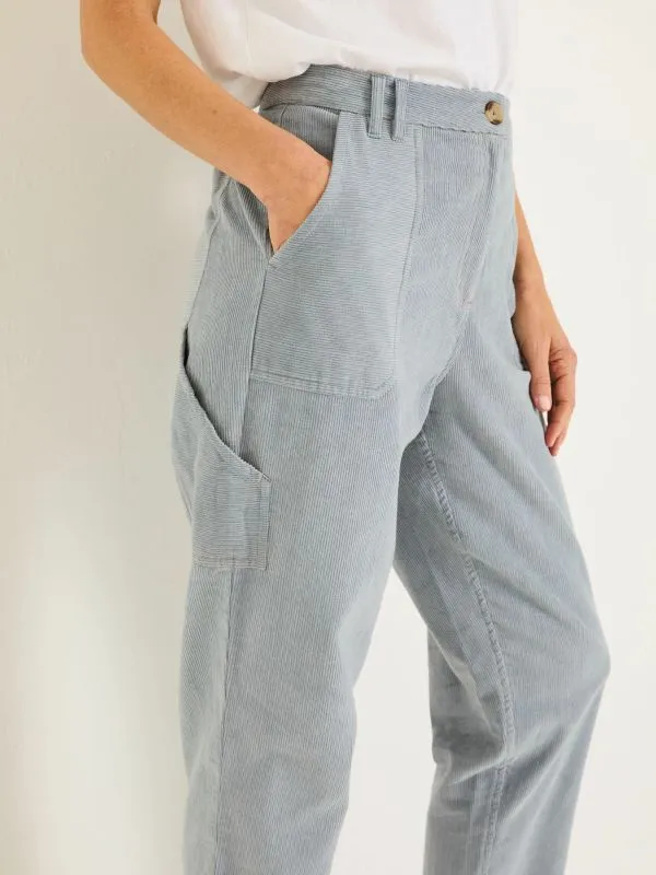 Fat Face Trousers and Leggings Women Chesil Pale Blue Cord Trousers