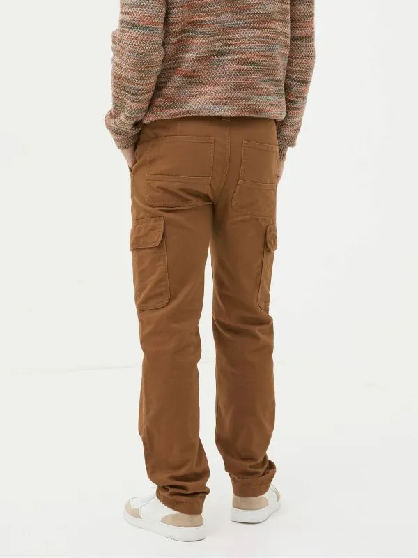 Fat Face Trousers Men Wardly Brown Tan Canvas Cargo Trousers