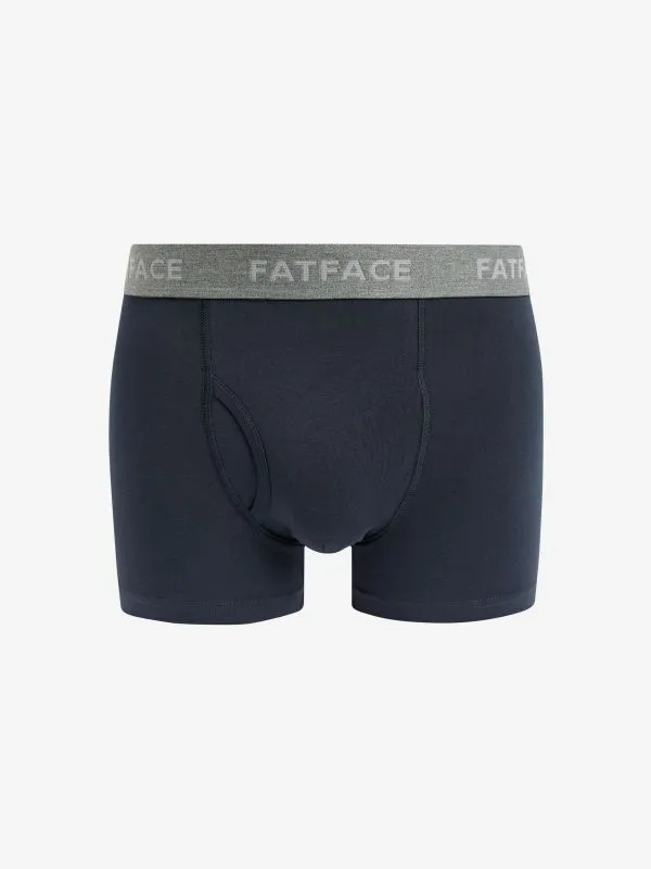 Fat Face Underwear Men BlueGrey Classic Cotton Boxer 3 Pack