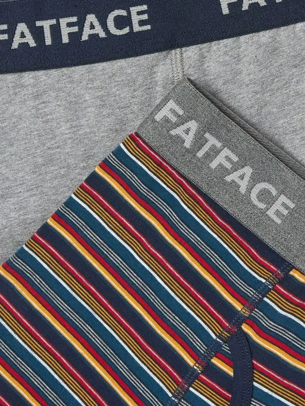 Fat Face Underwear Men Navy Whistler Stripe Boxers 2 Pack