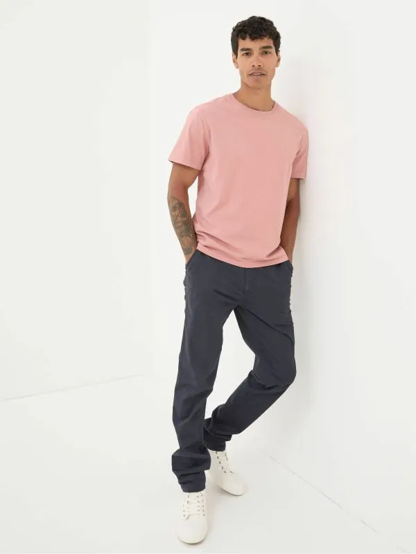 Fat Face Wardrobe Staples Men Lulworth Pink 100 Cotton Organic Crew TShirt