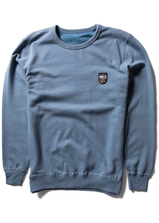 Fleece and Hoodies Solid Sets Eco Crew Deep Water Heather 8211 Vissla Men