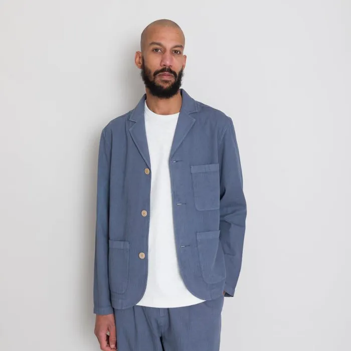 Folk Clothing Outerwear Wide Fit Blazer 8211 Soft Blue 8211 Mens