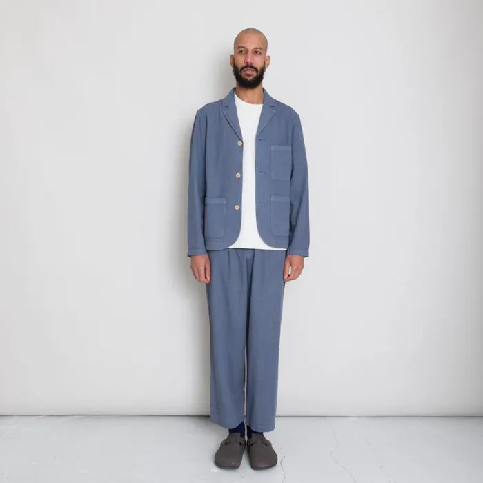 Folk Clothing Outerwear Wide Fit Blazer 8211 Soft Blue 8211 Mens