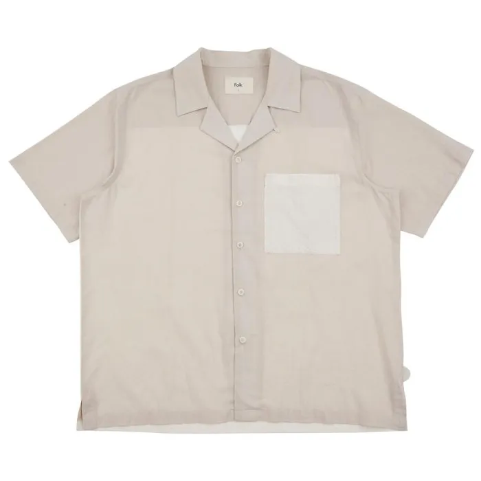 Folk Clothing Shirts 2 Tone Soft Collar Shirt 8211 Chalk 8211 Mens