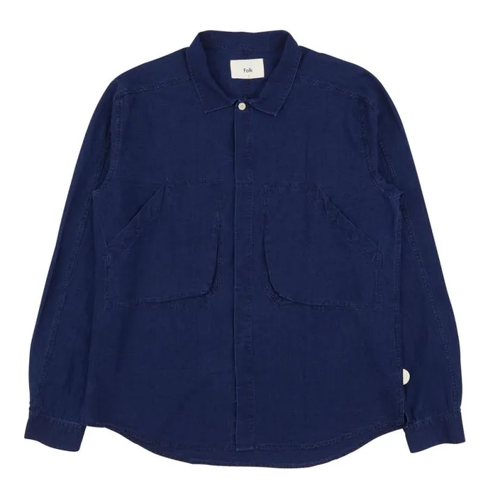 Folk Clothing Shirts Prism Overshirt 8211 Indigo 8211 Mens