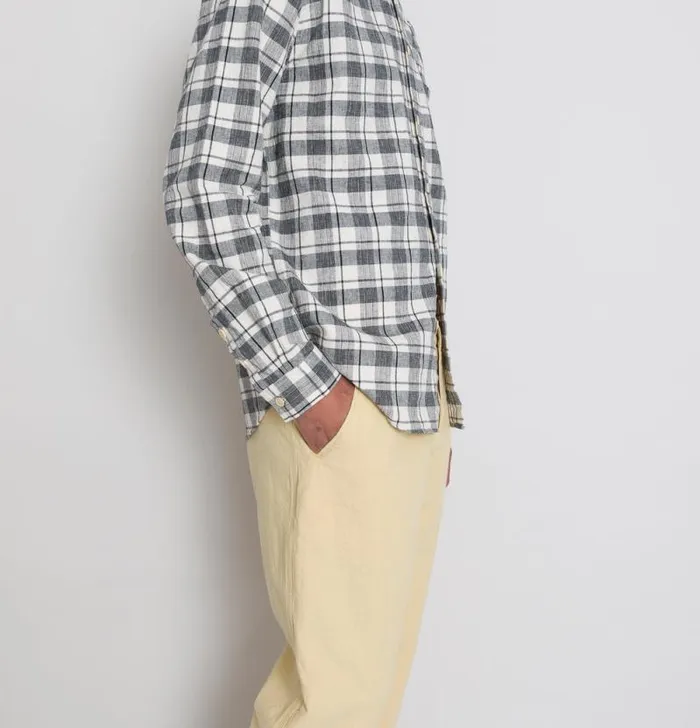 Folk Clothing Shirts Relaxed Fit Shirt 8211 Ecru Black Check 8211 Mens