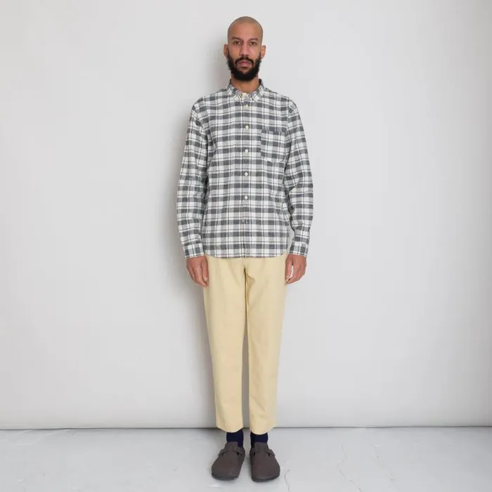 Folk Clothing Shirts Relaxed Fit Shirt 8211 Ecru Black Check 8211 Mens