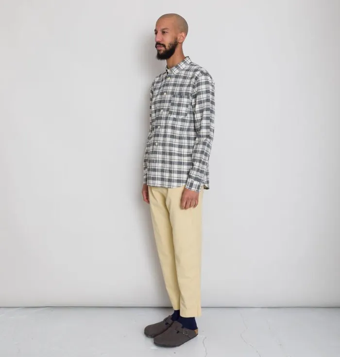 Folk Clothing Shirts Relaxed Fit Shirt 8211 Ecru Black Check 8211 Mens